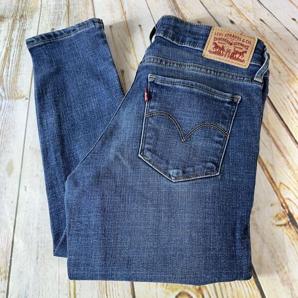 Levi's Denim - Levi's 711 SKINNY Womens Size 28 Blue Low Rise Jeans Denim Pants 27x28